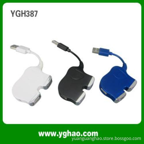YGH387new usb hub ic elephant shaped,4 USB hub 2.0 High speed ports